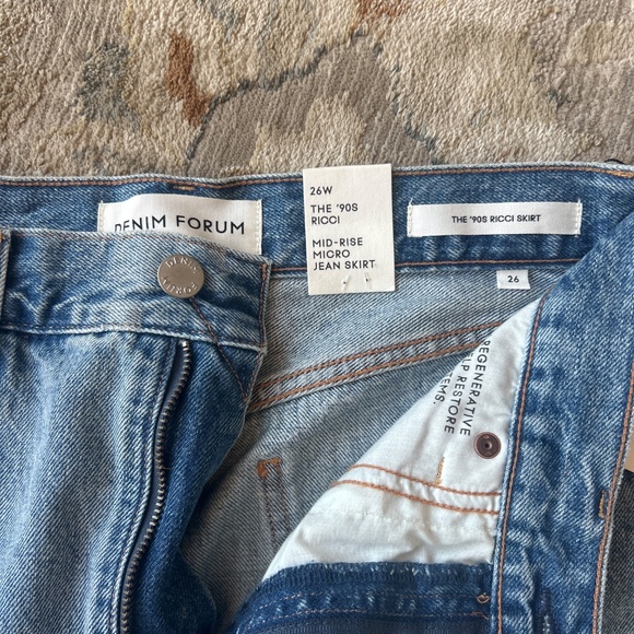 Denim Forum the 90’s Ricci mid rise micro Jean skirt 26w - Picture 3 of 4